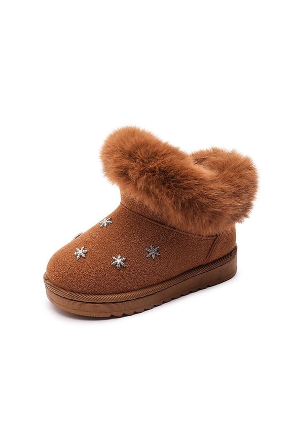Snow Boots Winter New Design Snowflake Embroidery Fleece Lined Short Warm Thermal Insulated Decorative Boots for Festive Seasons