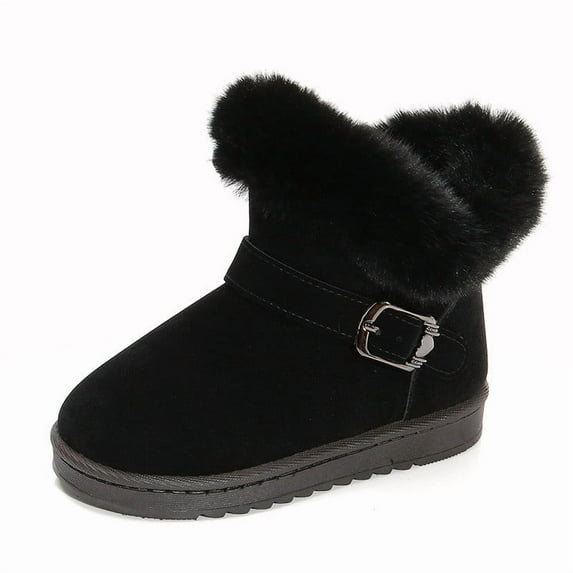 Snow Boots Winter New Style Solid Color Fleece Lined Short Warm Thermal Insulated Comfortable Boots for Everyday Wear