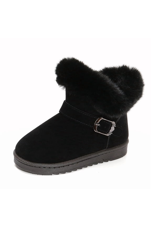 Snow Boots Winter New Style Solid Color Fleece Lined Short Warm Thermal Insulated Comfortable Boots for Everyday Wear