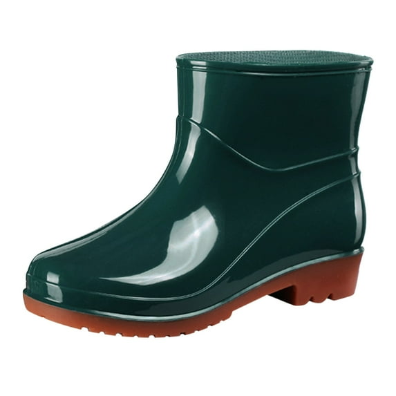 Snow Boots Women Non Detachable With Cotton Inside Rain Boots Outdoor Rubber Water Shoes Walking Boots for Men Ladies Rain Boots Size 6 Weather Proof Dress Shoes Men Steel Toe Knee Boots for Men