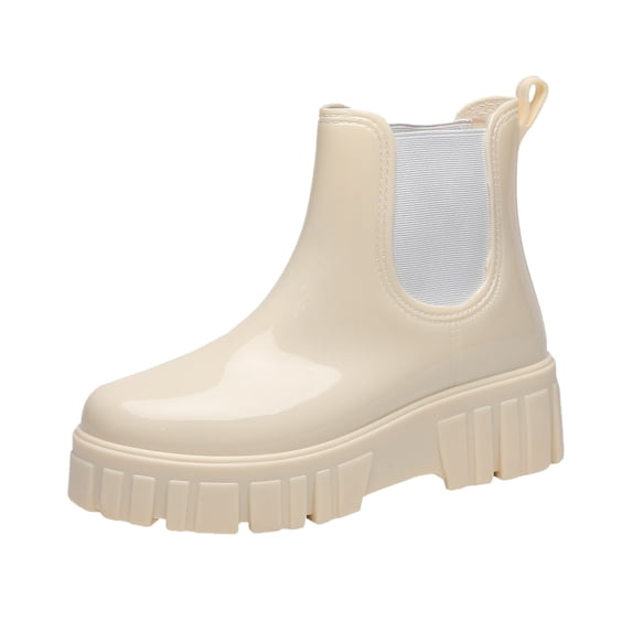 Snow Boots Women Non Detachable With Cotton Inside Rain Boots Outdoor Rubber Water Shoes Walking Boots for Men Ladies Rain Boots Size 6 Weather Proof Dress Shoes Men Steel Toe Knee Boots for Men