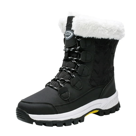 Snow Boots for Women,Women Winter Boots Flat Lace Up Velvet Warm Thermal Insulated Comfortable Round Toe Outdoor Walking Footwear,Winter Boots for Women,Black,8