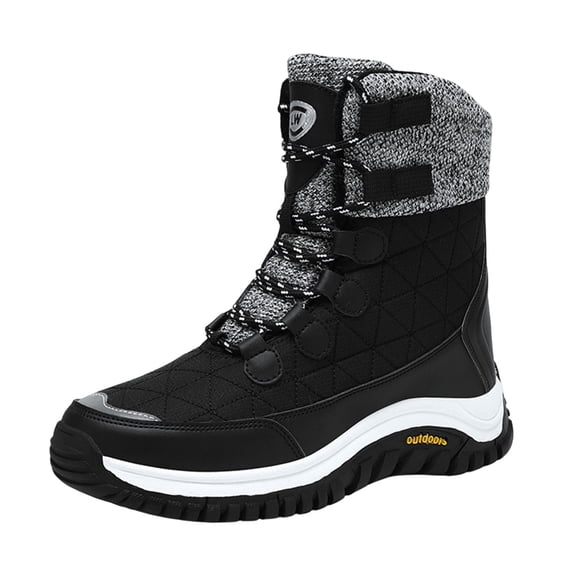Snow Boots for Women,Women Winter Boots Insulated Lined Platform Traction Sole Outdoor Cold Weather Warm Comfortable Casual Walking Shoes,Winter Boots for Women,Black,7