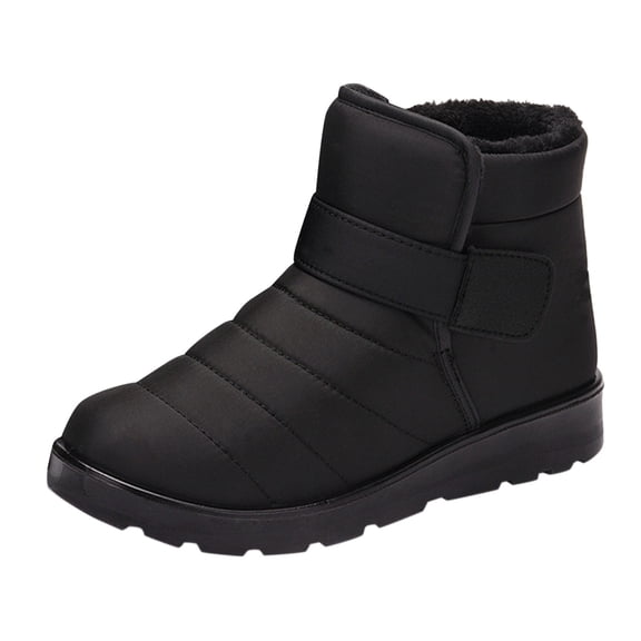 Snow Boots for Women,Women Winter Flat Velvet Warm Short Boots Comfortable Non- Cold Weather Footwear for Outdoor Activities,Winter Boots for Women,Black,11
