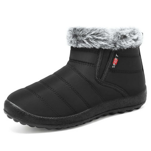 Snow Boots for Women,Women's Winter Boots Flat Lined On Casual Comfortable Outdoor Cold Weather Daily Wear Thermal Insulated Footwear,Winter Boots for Women,Black,6