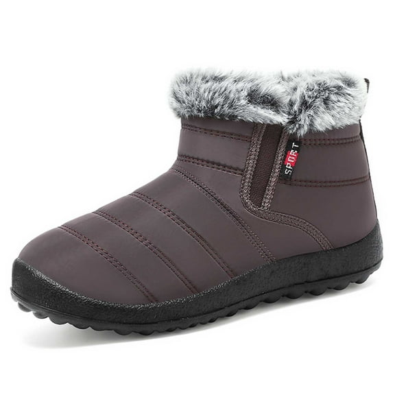Snow Boots for Women,Women's Winter Boots Flat Lined On Casual Comfortable Outdoor Cold Weather Daily Wear Thermal Insulated Footwear,Winter Boots for Women,Coffee,6