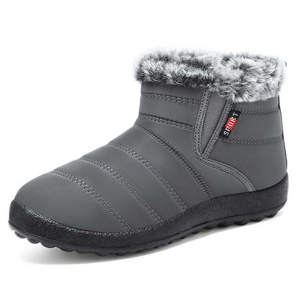 Snow Boots for Women,Women's Winter Boots Flat Lined On Casual Comfortable Outdoor Cold Weather Daily Wear Thermal Insulated Footwear,Winter Boots for Women,Grey,6