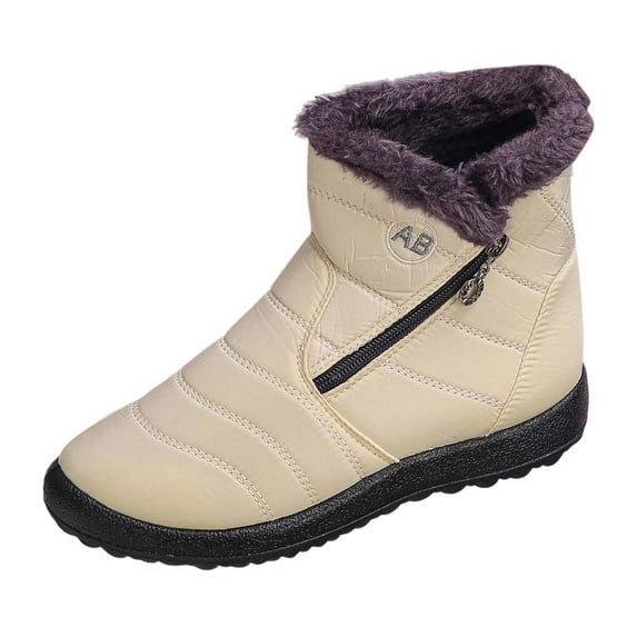 Snow Boots for Women,Women's Winter Boots Insulated High Top Cold Weather Footwear with Non- Sole for Outdoor Adventures,Winter Boots for Women,White,7.5