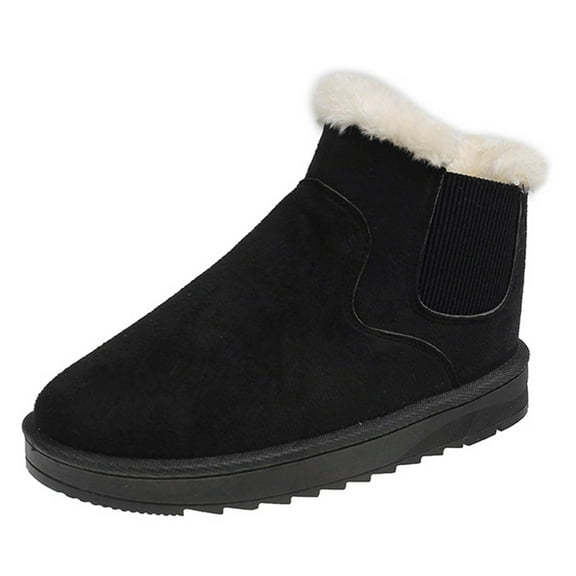 Snow Boots for Women,Women's Winter Boots Short Shaft Insulated Flat Outdoor Footwear with Warm and Non- Sole for Cold Weather Comfort,Winter Boots for Women,Black,6