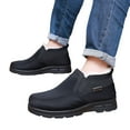 thumbnail image 1 of Snow Boots for Men Canvas Warm Furry Lined Low Top Slip on Non Slip Winter Walking Sneakers Loafers, 1 of 8