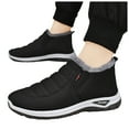thumbnail image 1 of Snow Boots for Men Seniors Dad Waterproof Lightweight Thermal Fleece Lined Anti Skid Winter Work Walking Ankle Booties Black Size 7.5, 1 of 7