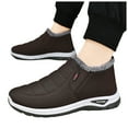 thumbnail image 1 of Snow Boots for Men Seniors Dad Waterproof Lightweight Thermal Fleece Lined Anti Skid Winter Work Walking Ankle Booties Coffee Size 8.5, 1 of 7