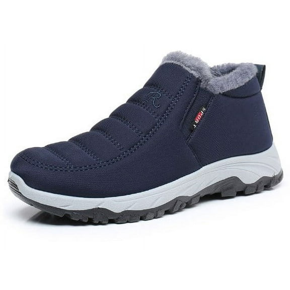 Snow Boots for Men Women Warm Plush Slip-On Ankle Boots Flat Anti-Slip Fashion Casual Boots for Daily Shoe For Boys