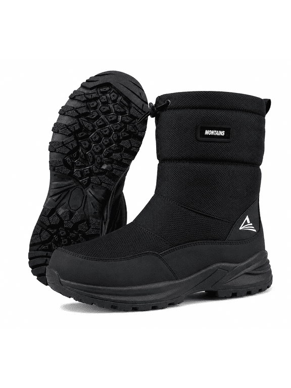 Winter Boots for Men Women Cold Proof Insulated Winter Snow Boots Anti-Slip Faux Fur Lined Insulated Winter Shoes Black 6.5