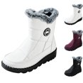 thumbnail image 1 of Snow Boots for Women Mid Calf Faux Fur Lined Side Zipper Boots Non Slip Warm Winter Cozy Outdoor Flat Shoes, 1 of 6