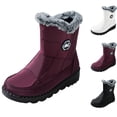 thumbnail image 1 of Snow Boots for Women Mid Calf Faux Fur Lined Side Zipper Boots Non Slip Warm Winter Cozy Outdoor Flat Shoes, 1 of 6