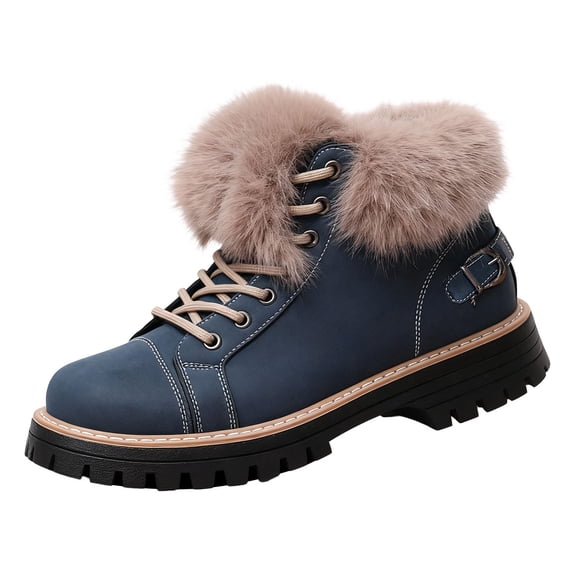 Snow Boots for Women,Plus Size Winter Boots with for Warmth and Comfort in Cold Weather Conditions,Winter Boots for Women,Navy,8
