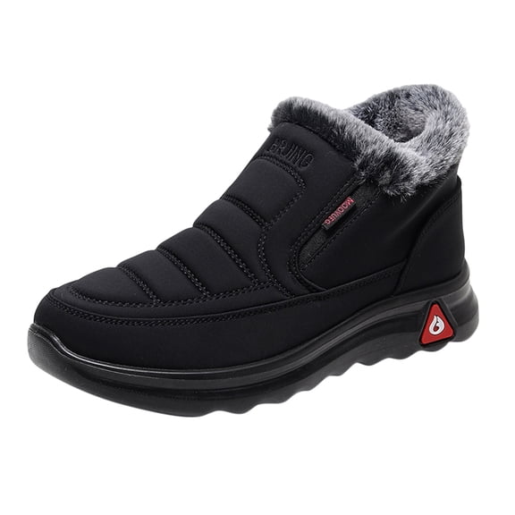 Snow Boots for Women,Thermal Winter Boots for Women Cozy Flat Heel On Breathable Casual Fashion Footwear,Winter Boots for Women,Black,8