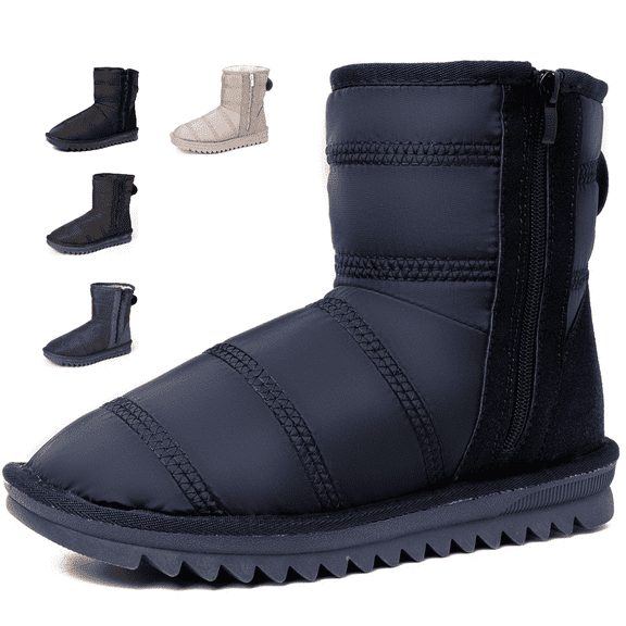 Snow Boots for Women, Warm Boots Waterproof Short Winter Boots Side Zipper Anti Slip Boots Ankle Snow Bootie Comfort Shoes