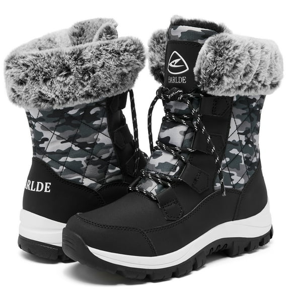 Snow Boots for Women Waterproof Outdoor Hiking Shoes Winter Warm Mid Calf Boots