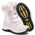 thumbnail image 1 of Snow Boots for Women Waterproof Outdoor Extra Wide Hiking Shoes Winter Warm Mid Calf Boots Pink 9.5, 1 of 5