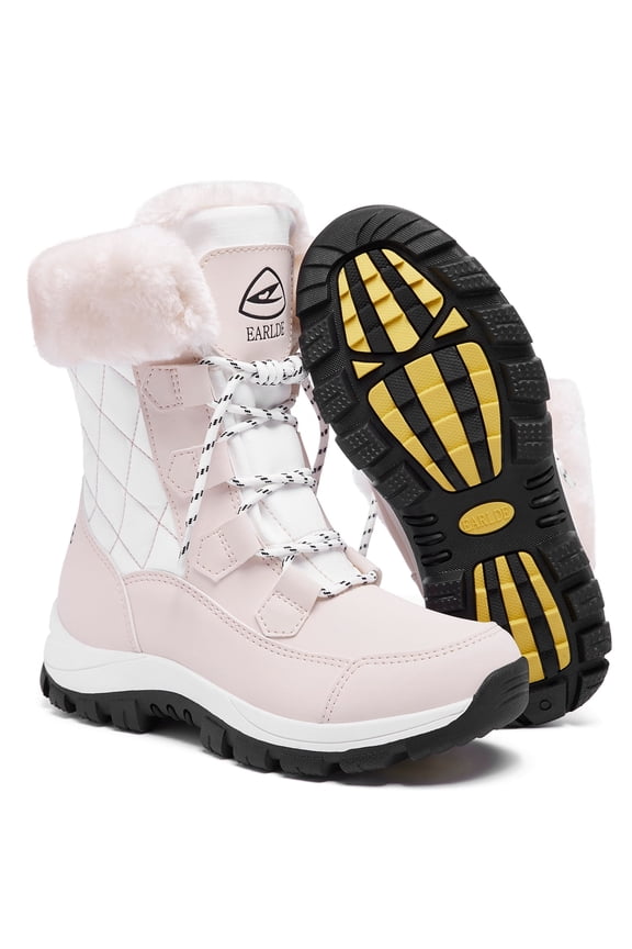 Snow Boots for Women Waterproof Outdoor Hiking Shoes Winter Warm Mid Calf Boots