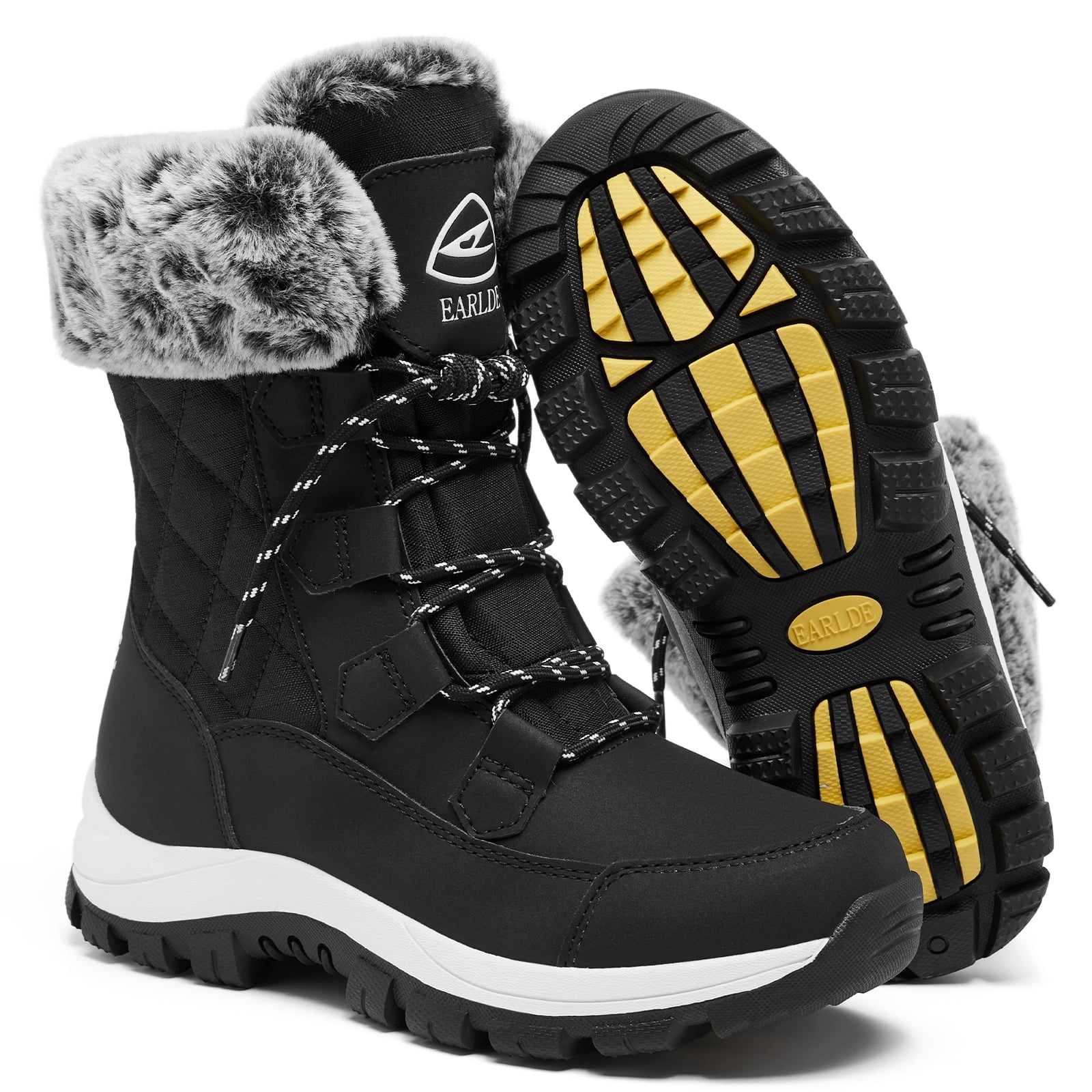 Snow Boots for Women Waterproof Outdoor Hiking Shoes Winter Warm Mid Calf Boots