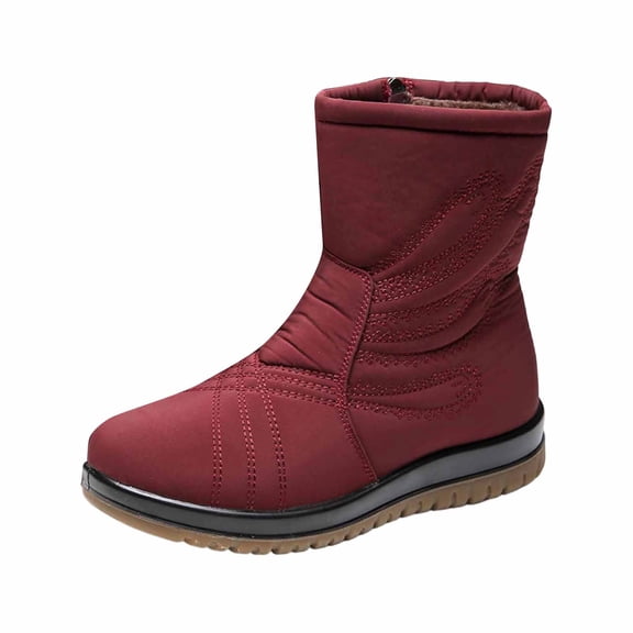 Snow Boots for Women,Women Insulated Boots for Extreme Cold Weather Winter Traction Outdoor Warm Thermal Footwear,Winter Boots for Women,Red,7