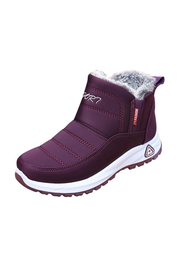 Snow Boots for Women,Women On Winter Boots Lined Warm Comfortable Outdoor Walking Shoes for Cold Weather,Winter Boots for Women,Purple,7
