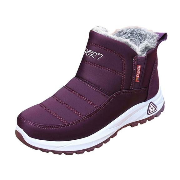 Snow Boots for Women,Women On Winter Boots Lined Warm Comfortable Outdoor Walking Shoes for Cold Weather,Winter Boots for Women,Purple,8