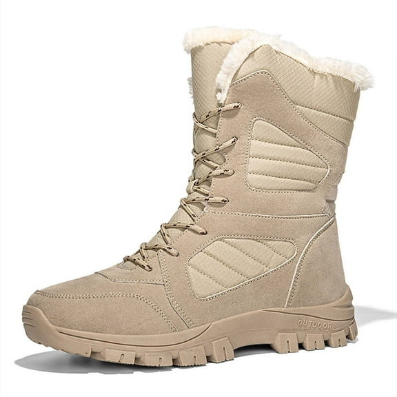 Snow Boots for Women,Women Winter Boots Thickened Lined High Top Oversized Warm Footwear for Cold Weather,Winter Boots for Women,Khaki,6.5