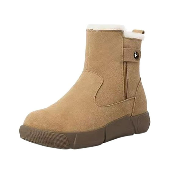 Snow Boots for Women,Women Winter Thermal Lined Boots Outdoor Traction Comfort Cushion Cold Weather Footwear,Winter Boots for Women,Brown,8.5