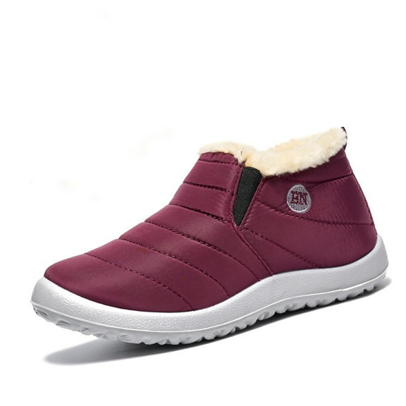 Snow Boots for Women,Women's Winter Boots Round Toe Flat Heel Lined Thermal Insulated Outdoor Footwear,Winter Boots for Women,Red,6