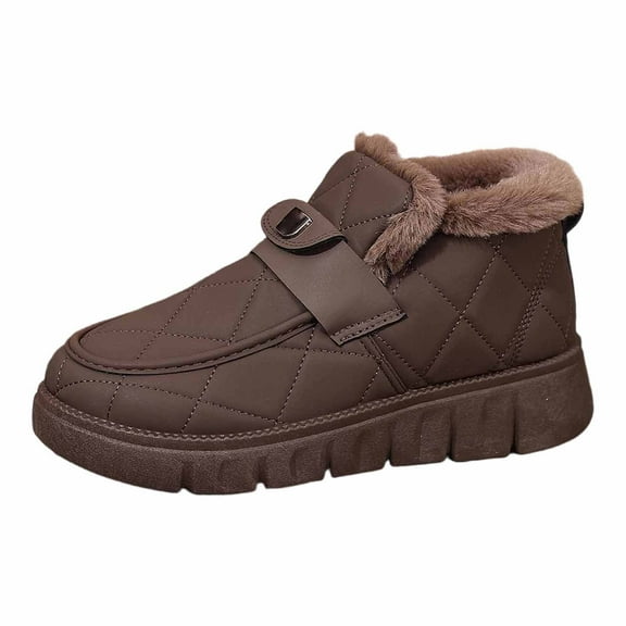 Snow Boots for Women,Women's Winter Boots with Soft Sole Thickened Warm Design for Comfort and Stylish Cold Weather,Winter Boots for Women,Coffee,7.5