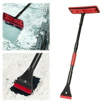Snow Brush And Ice Scraper,35" Telescoping Snow Broom & Ice Scraper For Car Windows, No-Scratch Foam Brush,Extendable Ice Removal Tool For Window And Windshield ,Automotive Cleaning Accessories
