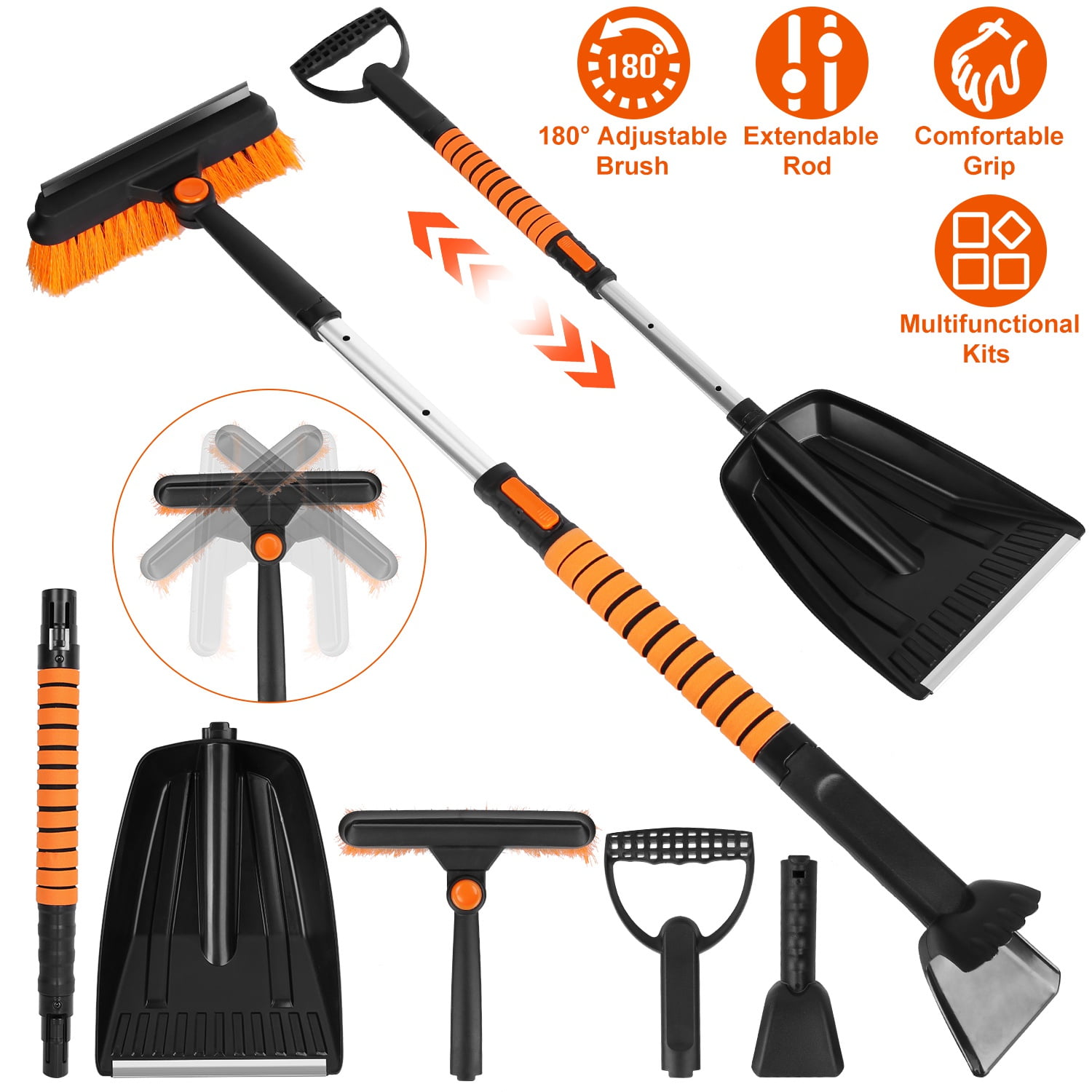 MotoMaster Winter Essentials Automotive Safety Kit with Shovel, Snow Brush,  Ice Scraper and Booster Cables
