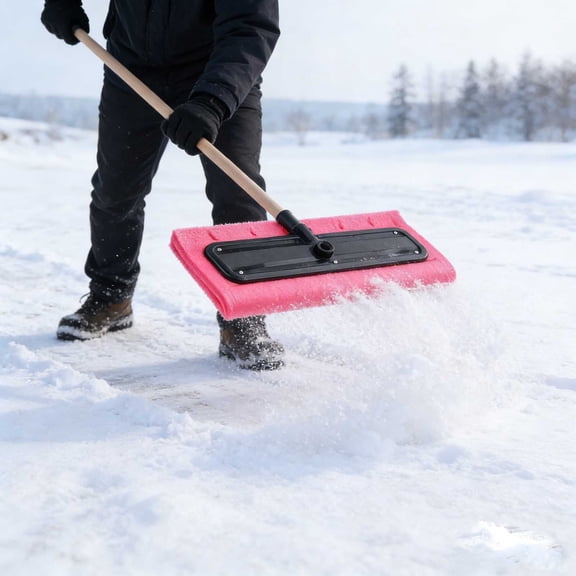 Snow Brush for Car, 40cm EVA Foam Head Windshield Snow Pusher & Scraper - Lightweight Winter Tool for Vehicles, Patio, Driveway & Roof Cleaning
