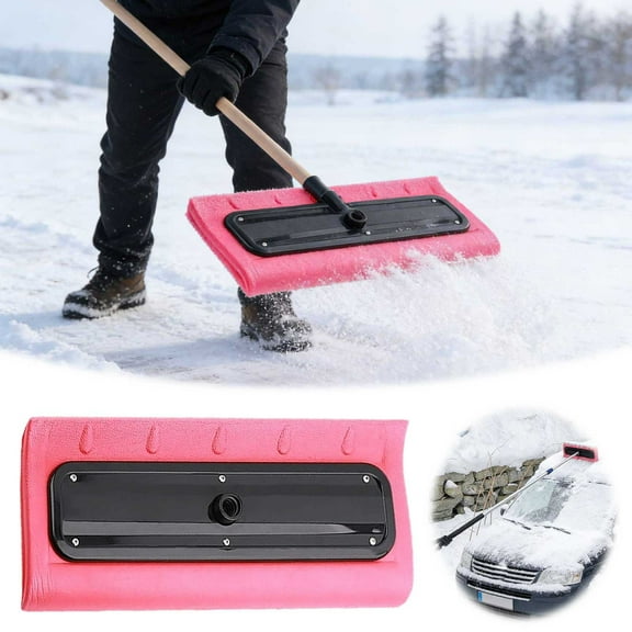 Snow Brush for Car, 40cm EVA Foam Head Windshield Snow Pusher & Scraper - Lightweight Winter Tool for Vehicles, Patio, Driveway & Roof Cleaning