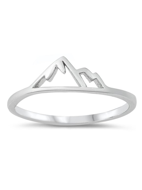 Snow Cap Mountain Ring .925 Solid Sterling Silver Band Jewelry Female Male Unisex Size 10