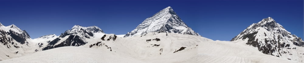 Snow-Capped Mountain Peaks Canvas Art - Matt Brandon Design Pics (44 x 9)