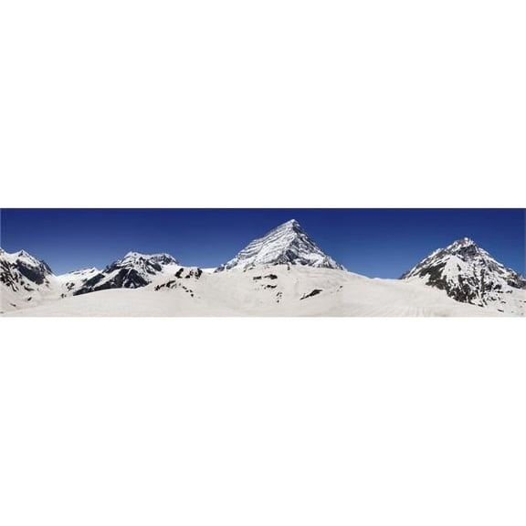Snow-Capped Mountain Peaks Poster Print, Large - 44 x 9