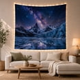 thumbnail image 1 of Snow-Capped Peak in Starry Milky Way Sky, Majestic Fantasy for Nature Lovers, Celestial Landscape Wall Decor, Housewarming Gift, Tapestry Wall Hanging for Bedroom and Living Room, 1 of 7
