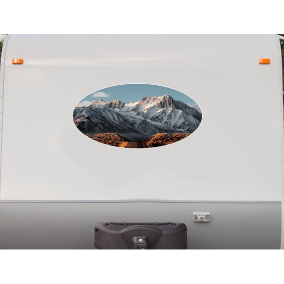 Snow-Capped Peaks RV Camper Decal Printed & Laminated Vinyl Graphic MT01