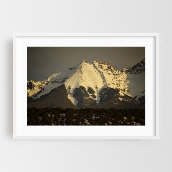 Snow-Capped San Juan Mountains - Telluride Colorado Photography Mountain Snow Landscape Nature Scenic Wilderness Winter White Framed Wall Art Print 12 x 18 inches