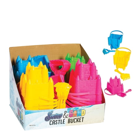 Fun Express Snow & Sand Castle Buckets with Shovel or Rake - 36 pc