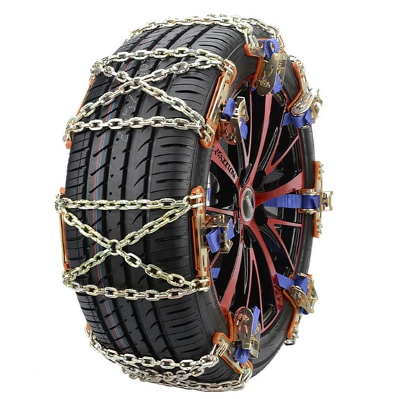 Snow Chains, Anti Slip Tire Chains, Pickup, Truck & SUV, Adjustable Thickening Reusable Anti-Slip Traction Tire Chains - Emergency Use in Snow, Ice, Sand and Mud (Fits 225-285mm Tires)