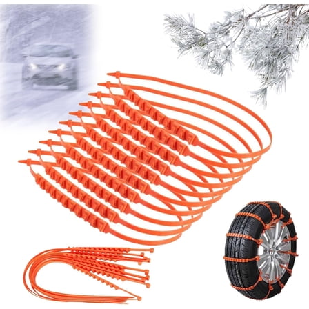 Snow Chains For Car Tires, Reusable Tire Chains, Adjustable Anti-Slip Tire Zip Ties For Snow Chains For Trucks And SUV, Zip Tie Tire Chains, Universal Reusable Anti-Skid Tire Chains