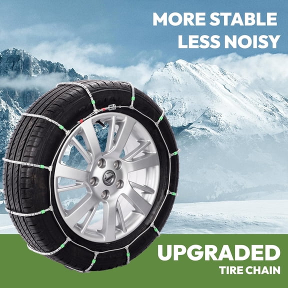 Snow Chains for Car and SUV,Cable Tire Chain,Compatible with Tire Width 195 205 215 225 235 235 MM - Set of 2