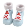 thumbnail image 1 of Snow Christmas Baby Sneakers Children Toddler Non- Soft Sole First Socks Shoes 8.5 Blue, 1 of 4