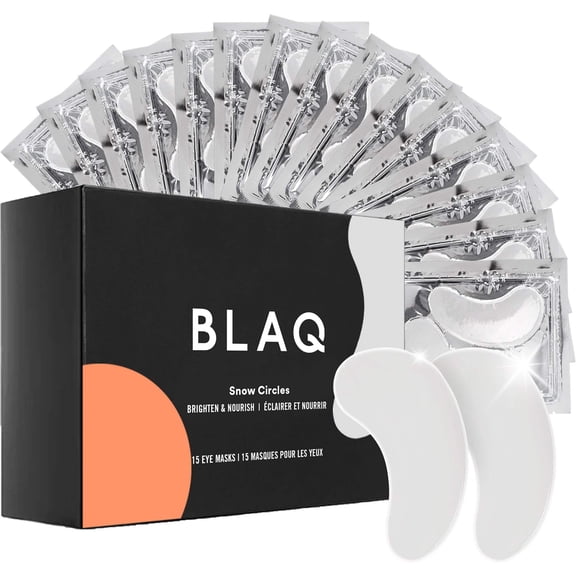 Cooling Eye Masks for Puffy Eyes & Dark Circles - Snow Mushroom Hydrating Hydrogel Eye Patches (15 Pairs) - BLAQ